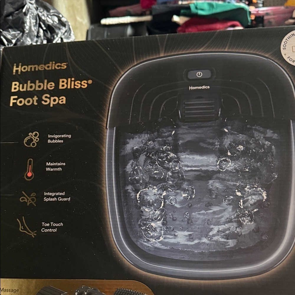 Homedics Bubble Bliss Foot Spa maintains warmth new in box